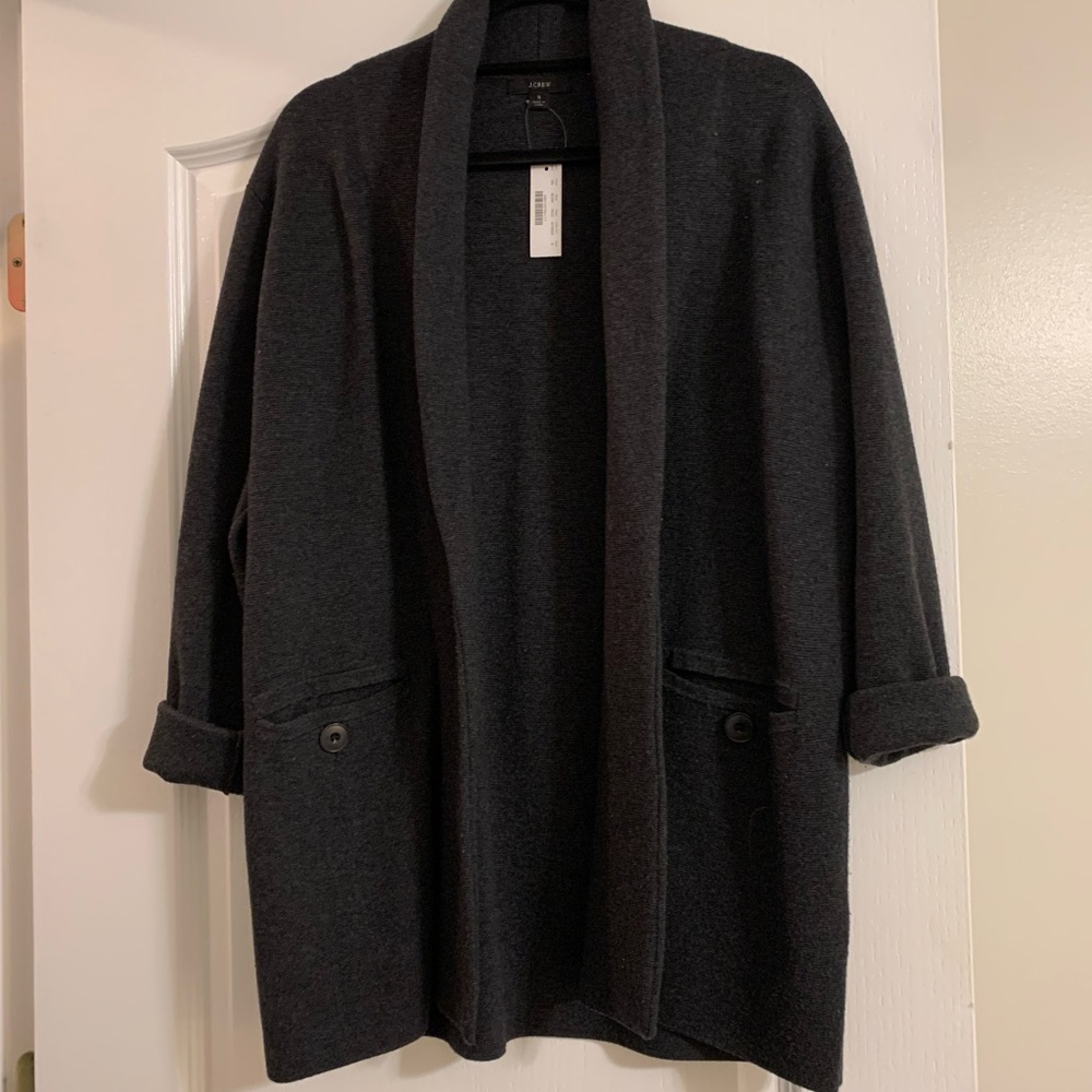 JCREW sweater blazer size medium charcoal gray